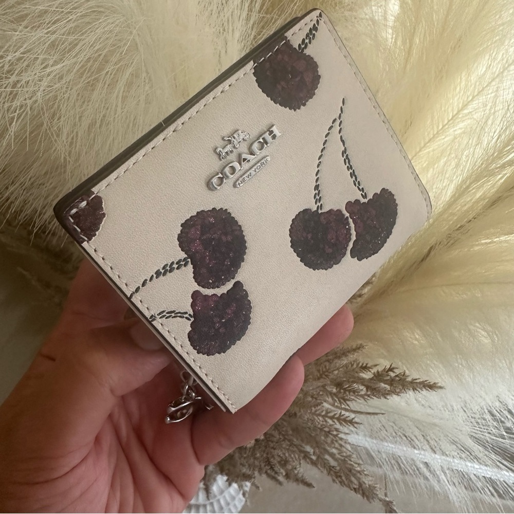 Coach Snap Wallet With Cherry Print - Picture 14 of 15